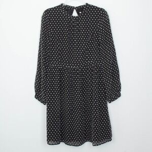 NWT I.Madeline Womens Polka Dot Mini Dress Size Large Black Open Back